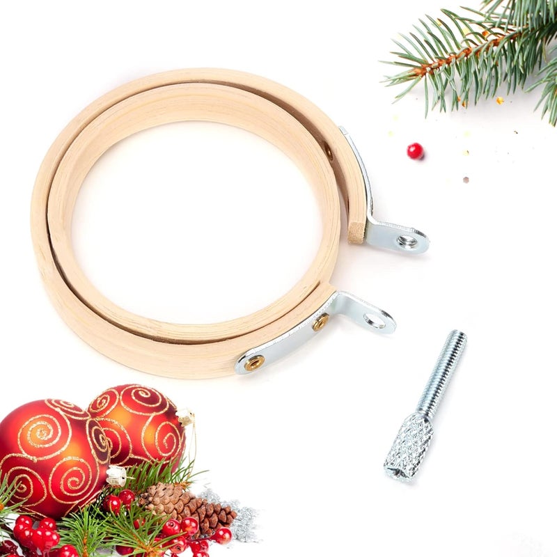 Caydo 10 Pieces 2.2 Inch Mini Embroidery Hoops Adjustable Circle, Cross Stitch Hoop Ring for Embroidery, Art Craft Handy Sewing, and Home Decoration - Image 3